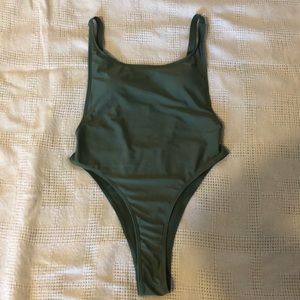 Green One Piece Swim Suit